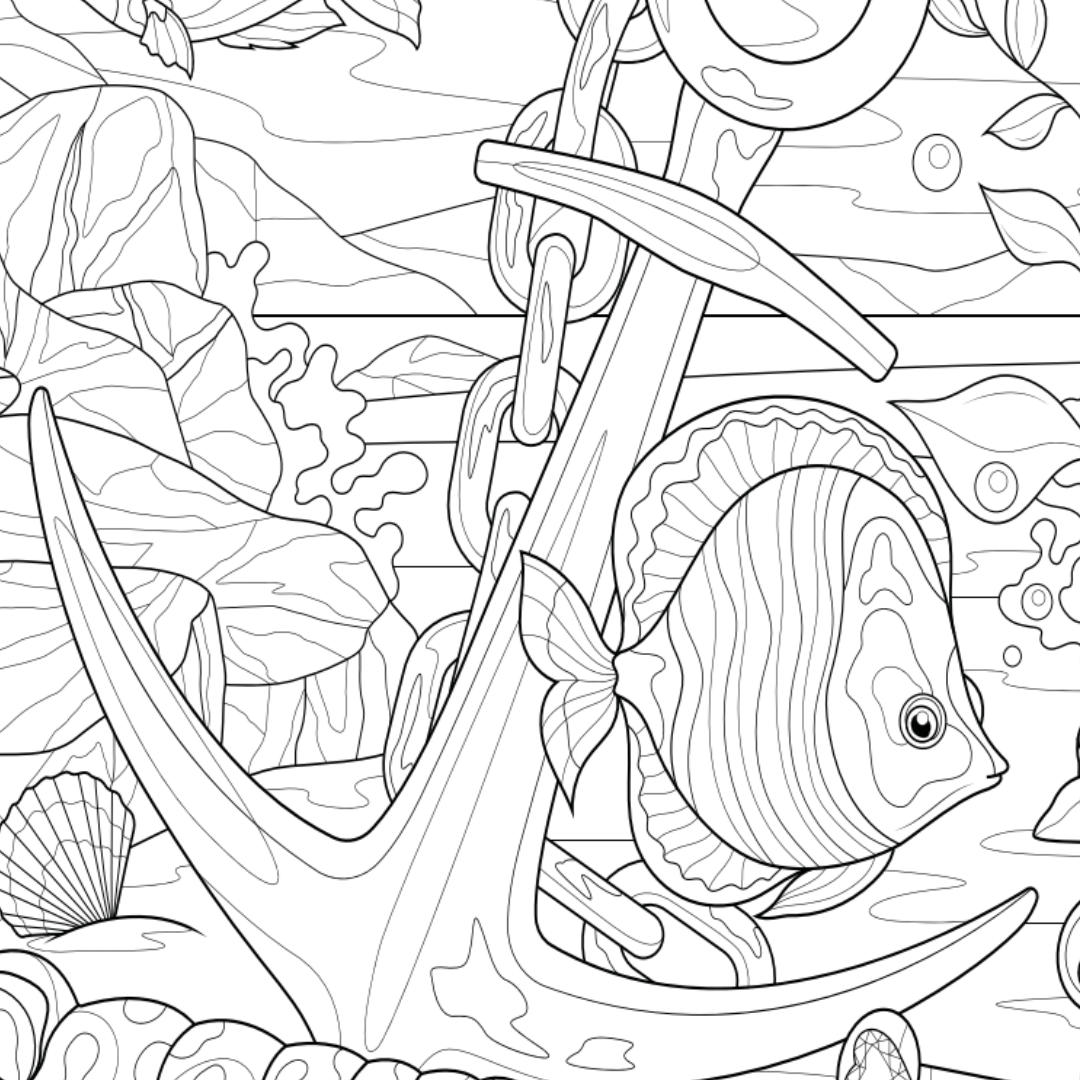 Ocean Adventure Colouring Page Castle Arts