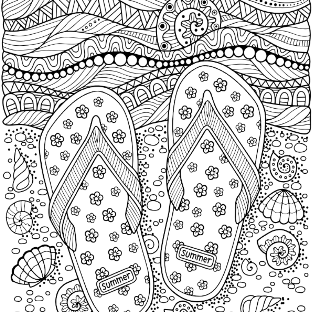 Flip Flops Colouring Page – Castle Arts