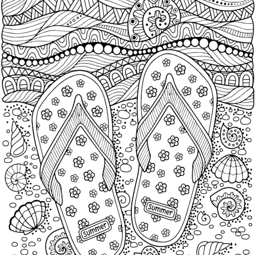 flip-flops-colouring-page-castle-arts for Free Printable Flip Flop Pattern Flip Flops Colouring Page – Castle Arts for Free Printable Flip Flop Pattern