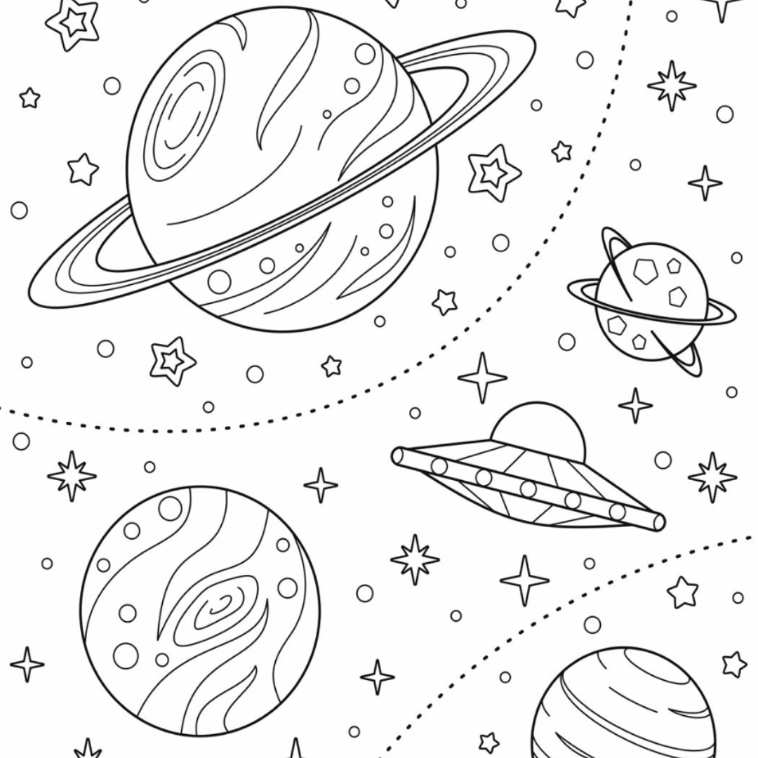 Planets Colouring Page – Castle Arts planets-colouring-page-castle-arts