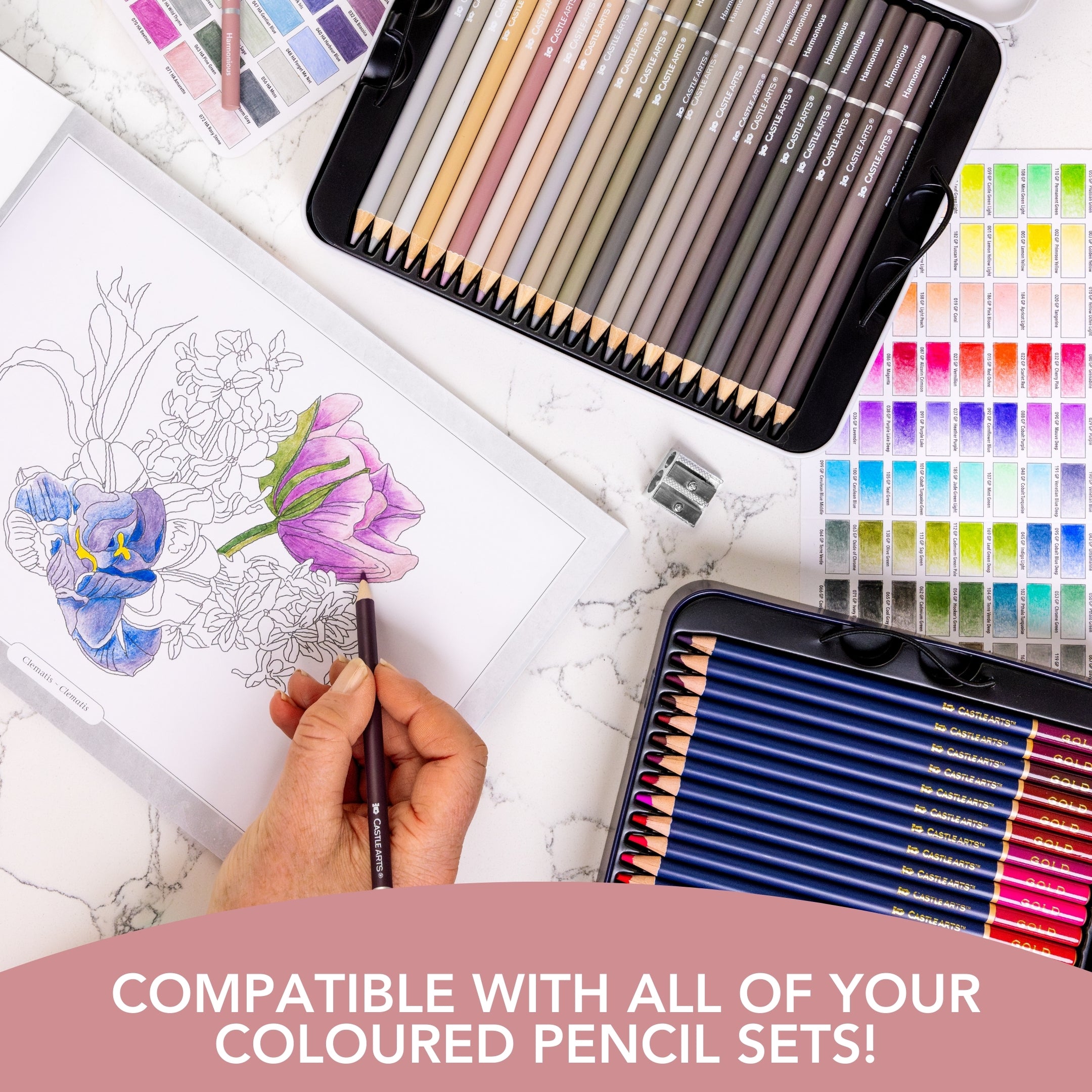 144 delar harmoniska färgpennor Plåt & 72 sida Målarböcker Bunt