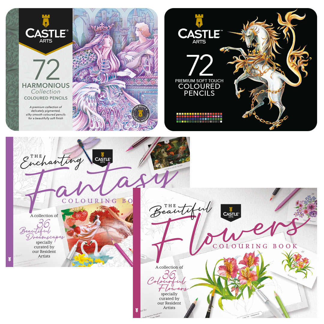 144 delar harmoniska färgpennor Plåt & 72 sida Målarböcker Bunt