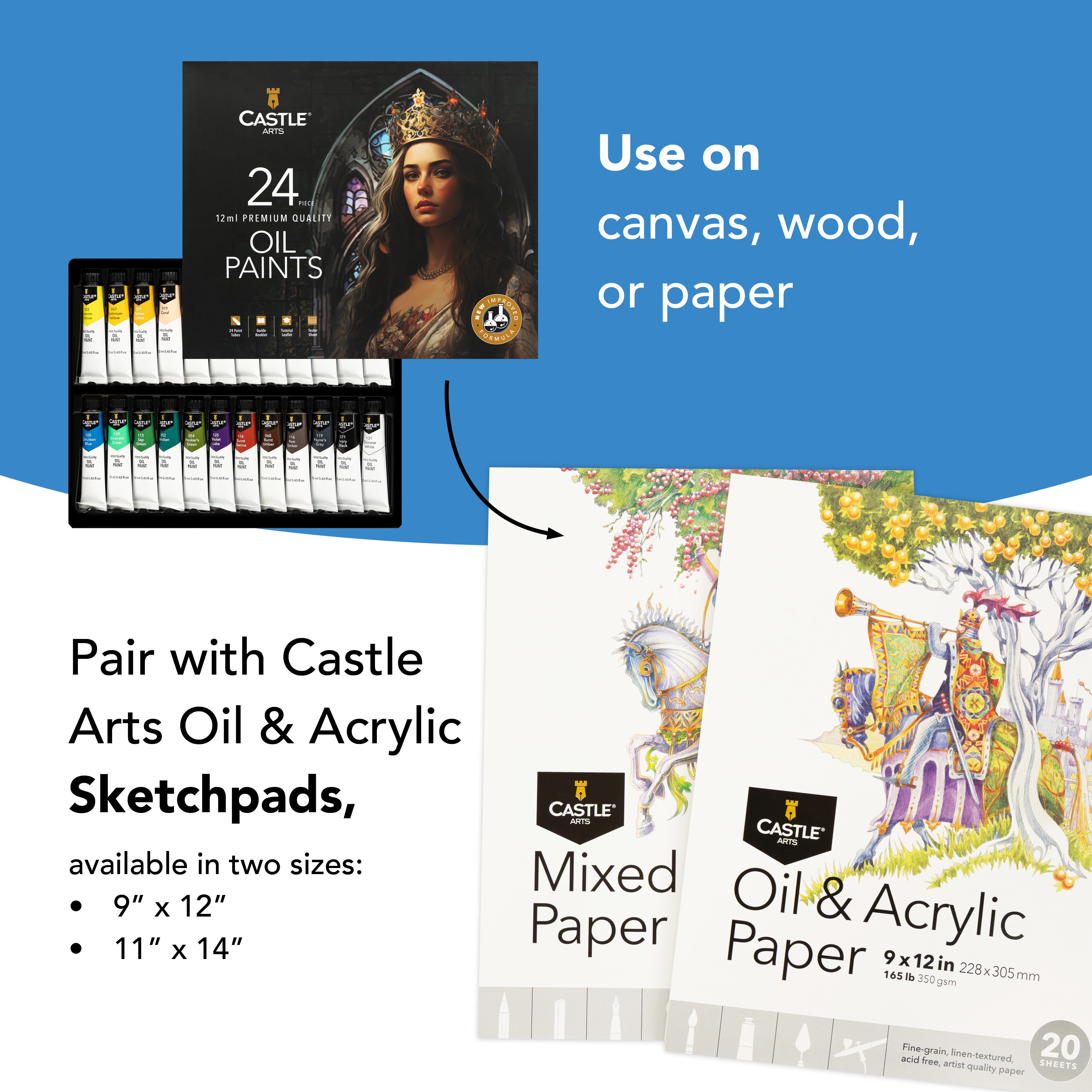 24 Piece Oil Paint Set
