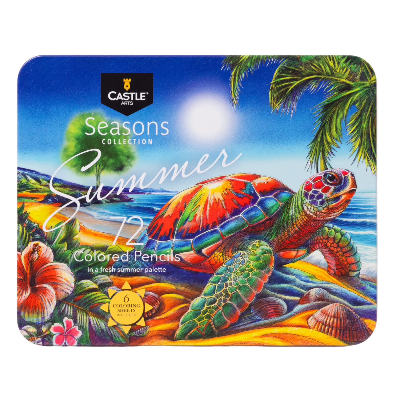 72 Piece Summer Coloured Pencil Set in Display Tin