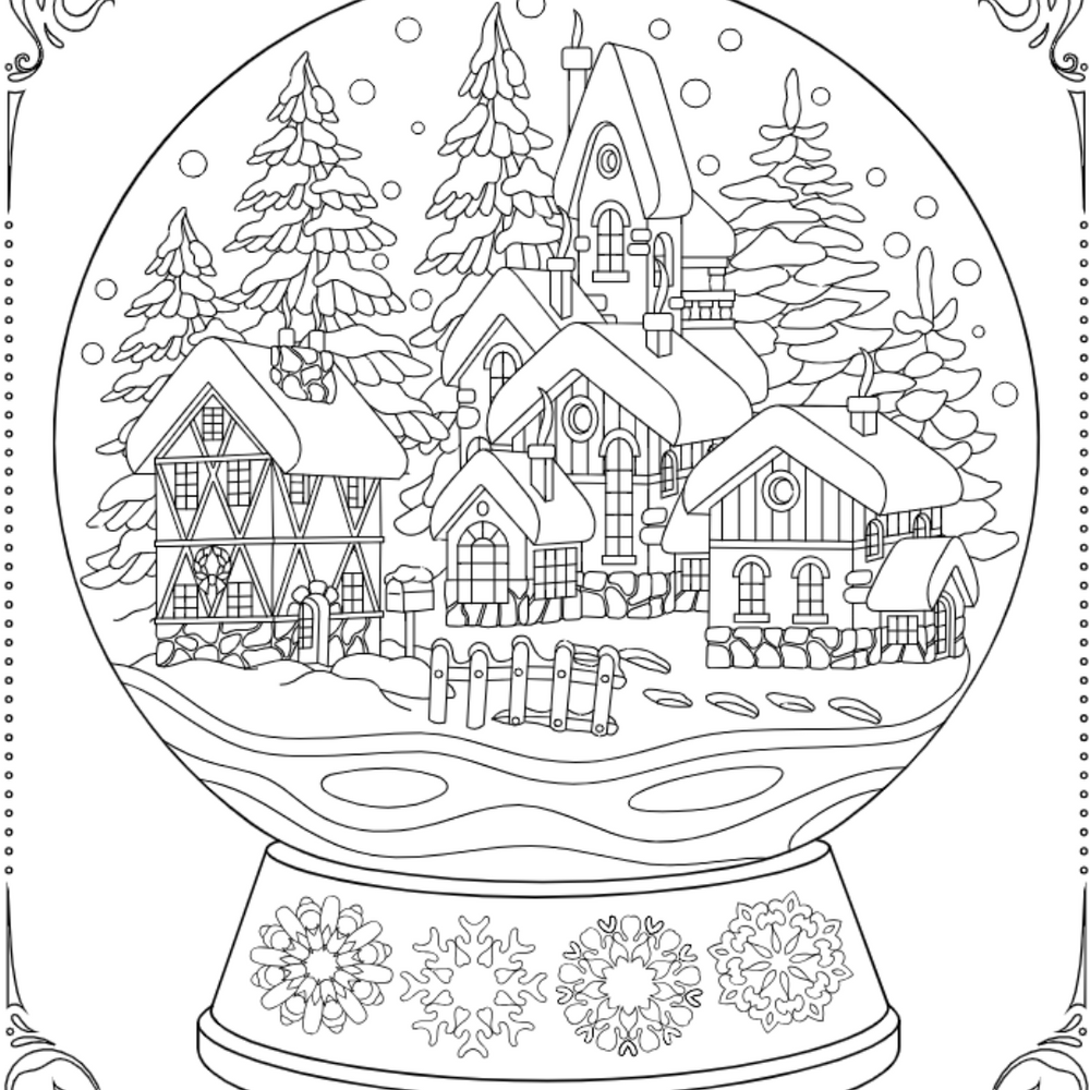 Snow Globe Colouring Page Castle Arts snow-globe-colouring-page-castle-arts