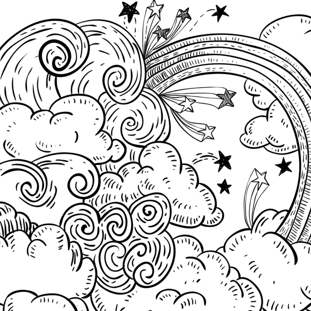 Rainbow Colouring Page Castle Arts
