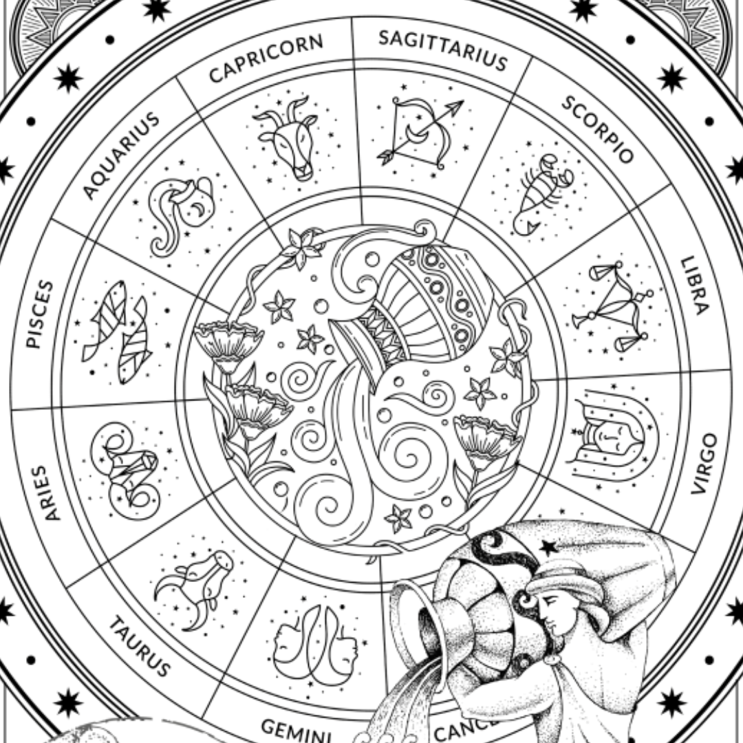 Aquarius Colouring Page Castle Arts Aquarius colouring page castle arts