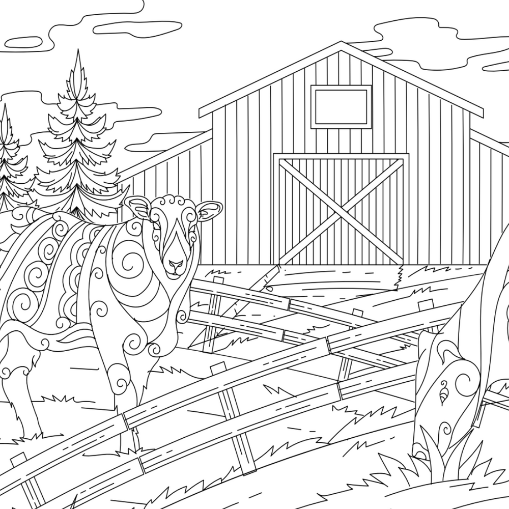 Farmyard Colouring Page – Castle Arts