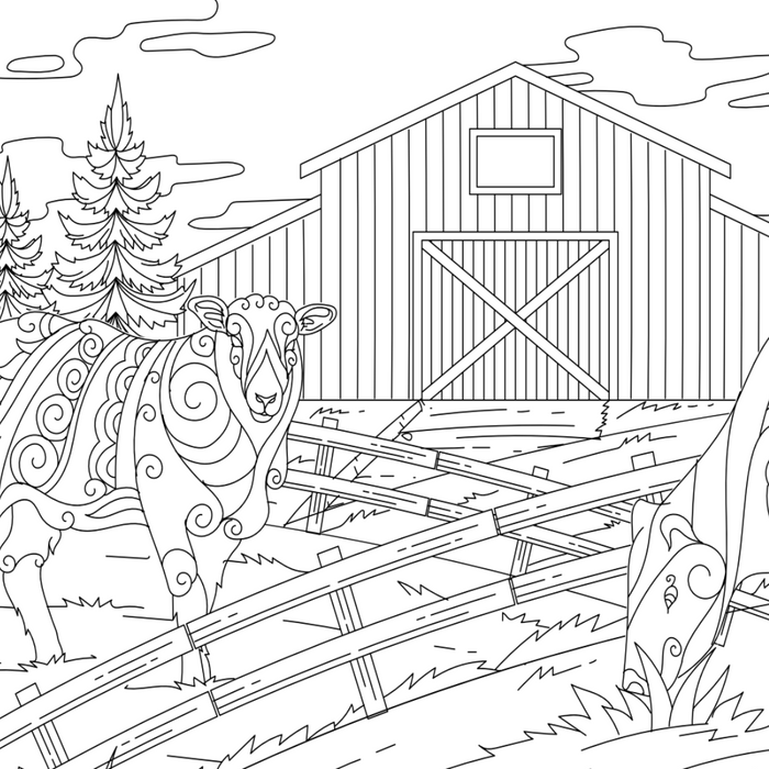 Farmyard Colouring Page Castle Arts