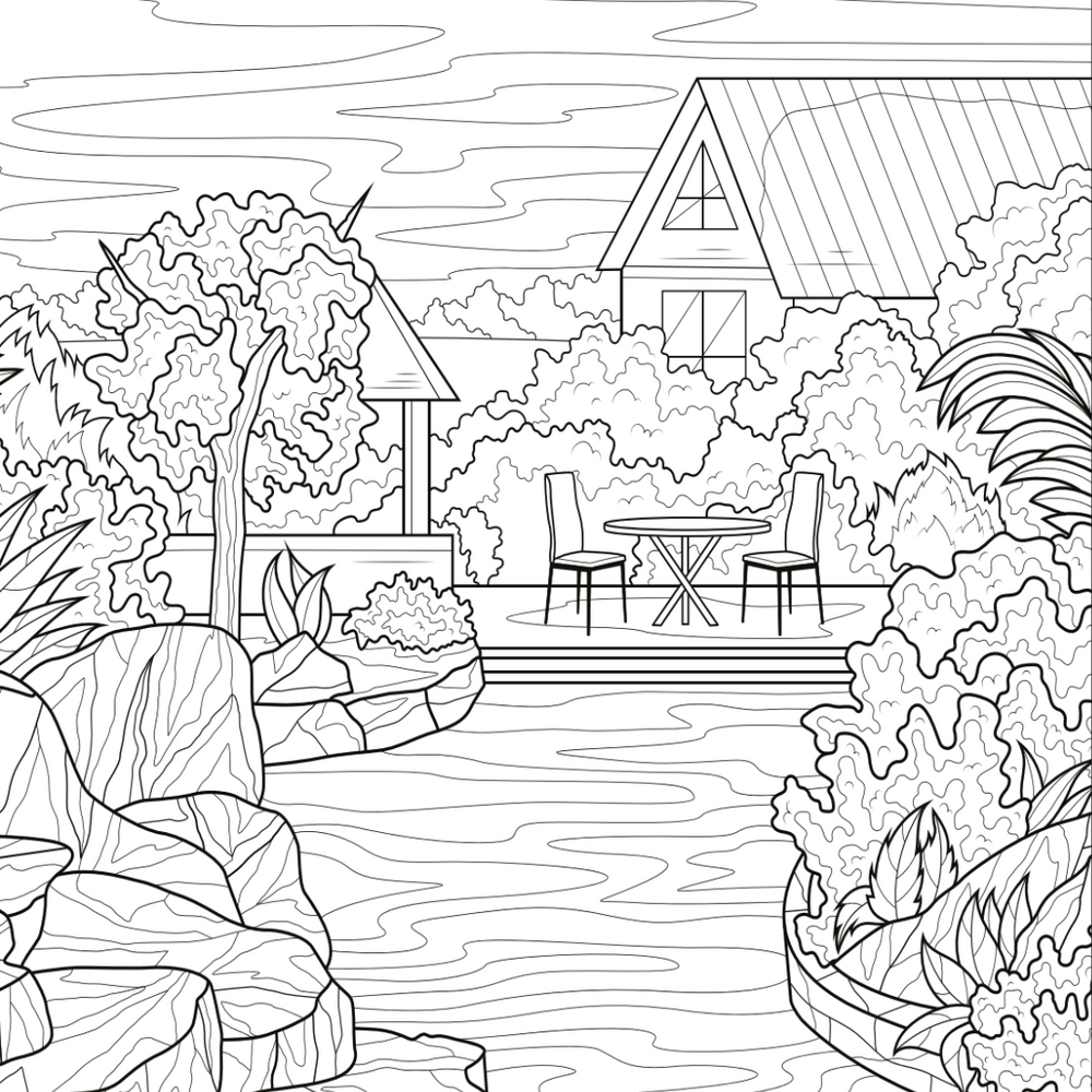 Swimming Pool Colouring Page – Castle Arts