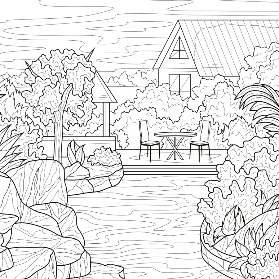 Swimming Pool Colouring Page – Castle Arts