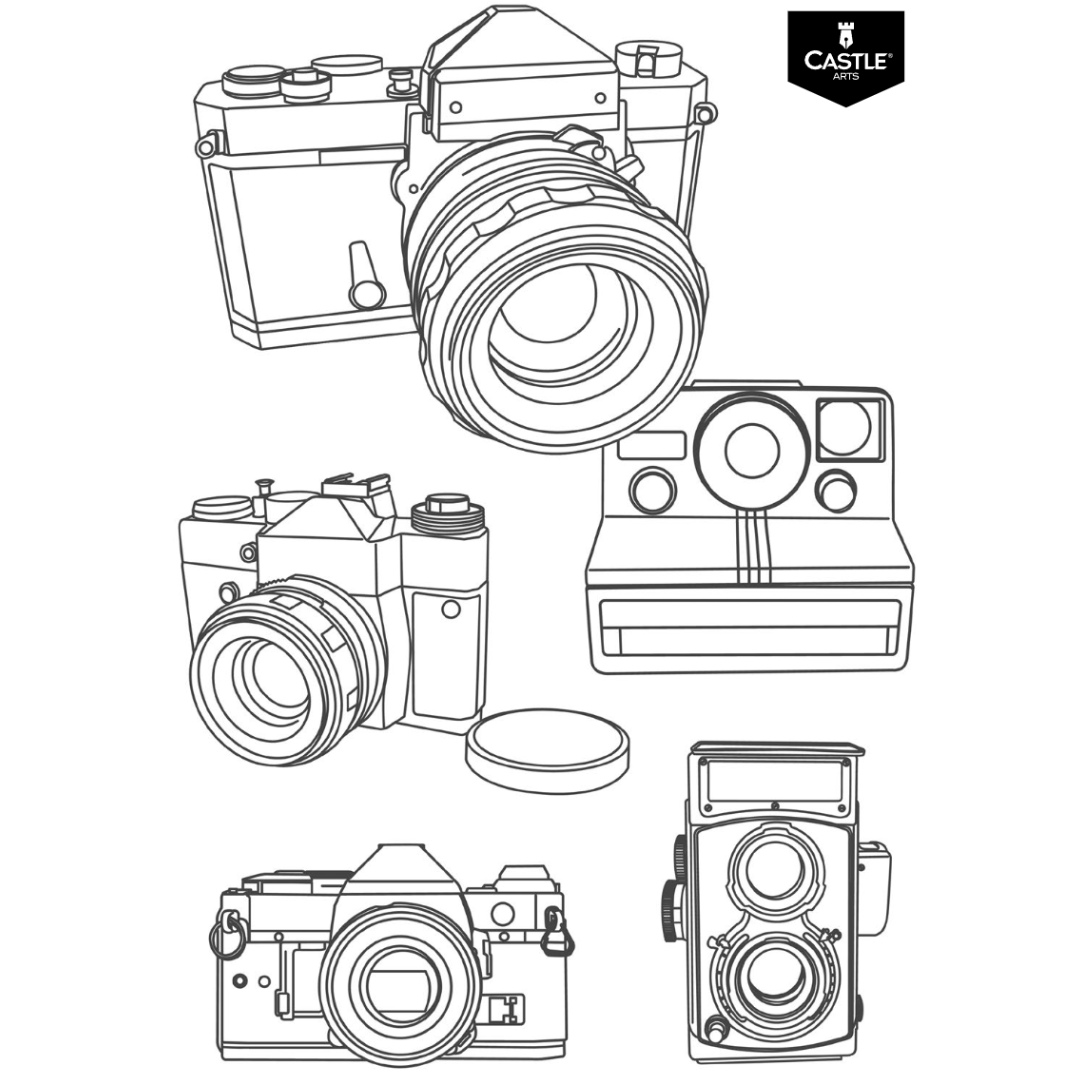 Vintage cameras Colouring Page – Castle Arts