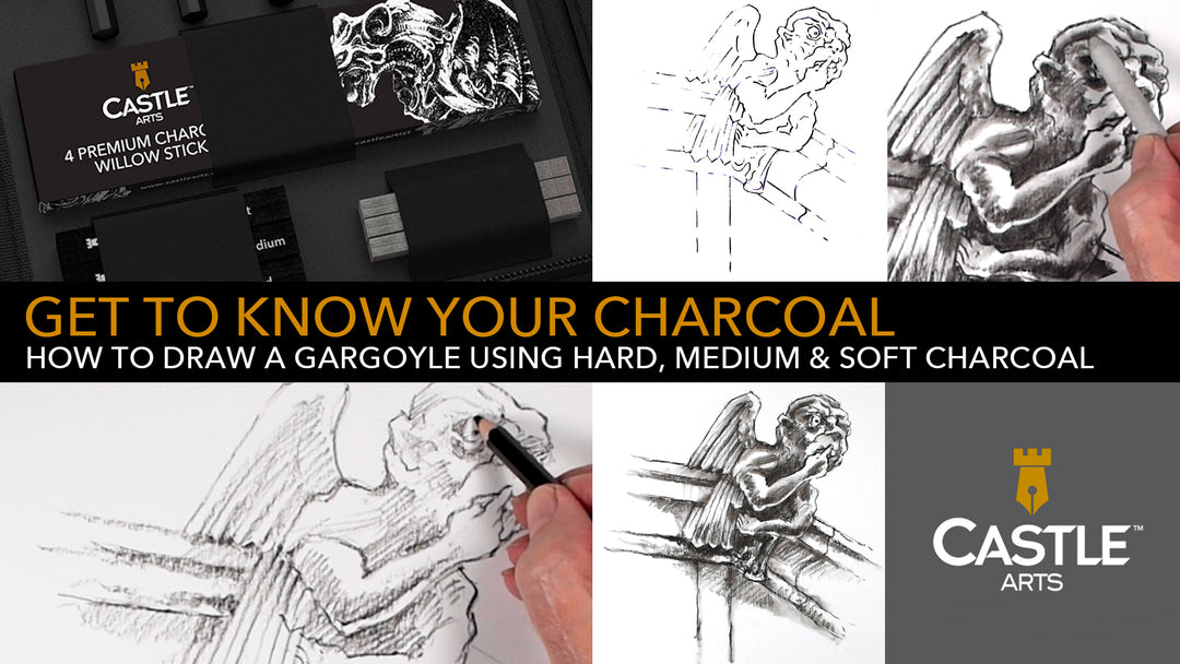 How to Draw a Gargoyle Using Soft, Medium & Hard Charcoal Pencils