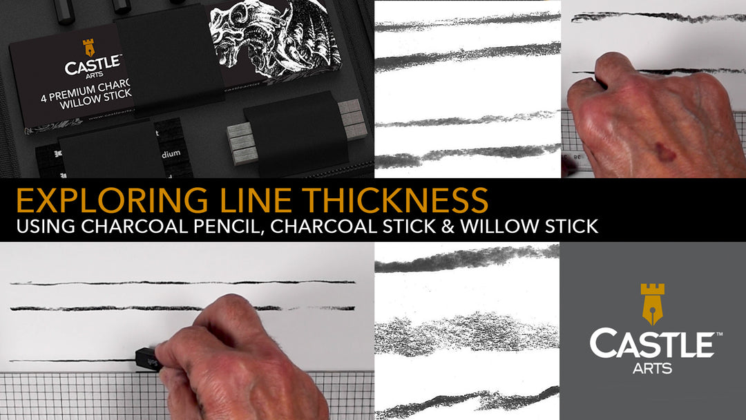 How to Draw Thick & Thin Lines with Charcoal Pencils & Sticks