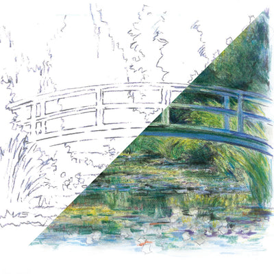Monet Pond Bridge | 24 Piece Monet Coloured Pencil Set