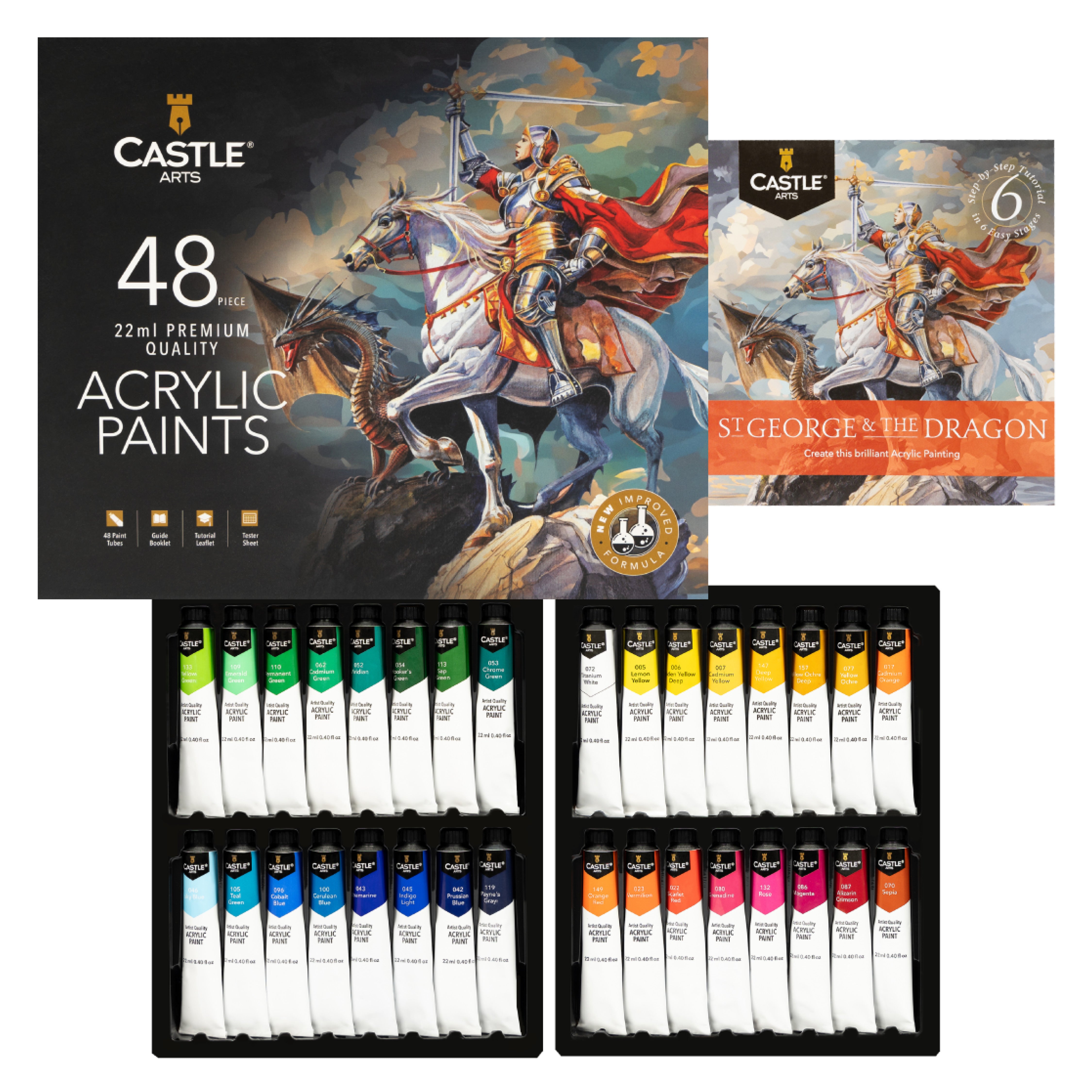 48 Pièces Peintures Acryliques Régler