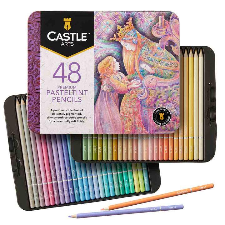 120 Piece Coloured & Pasteltint Pencils Tin Bundle