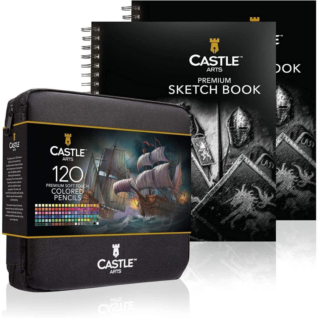Castle Art Supplies Gold Standard 120 Coloring Pencils Set | Quality  Oil-based Colored Cores Stay Sharper, Tougher Against Breakage | For Adult