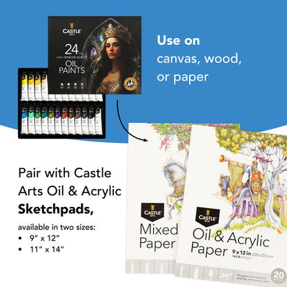 24 Piece Oil Paint Set