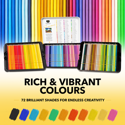 72 Piece Summer Coloured Pencil Set in Display Tin