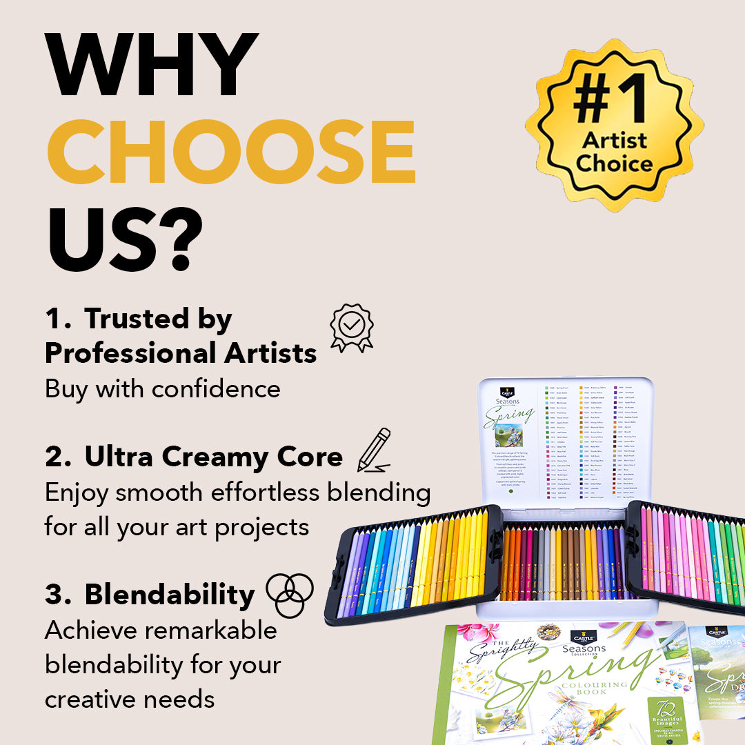 72-częściowy wiosenny zestaw kredek w ekspozycyjnej puszce