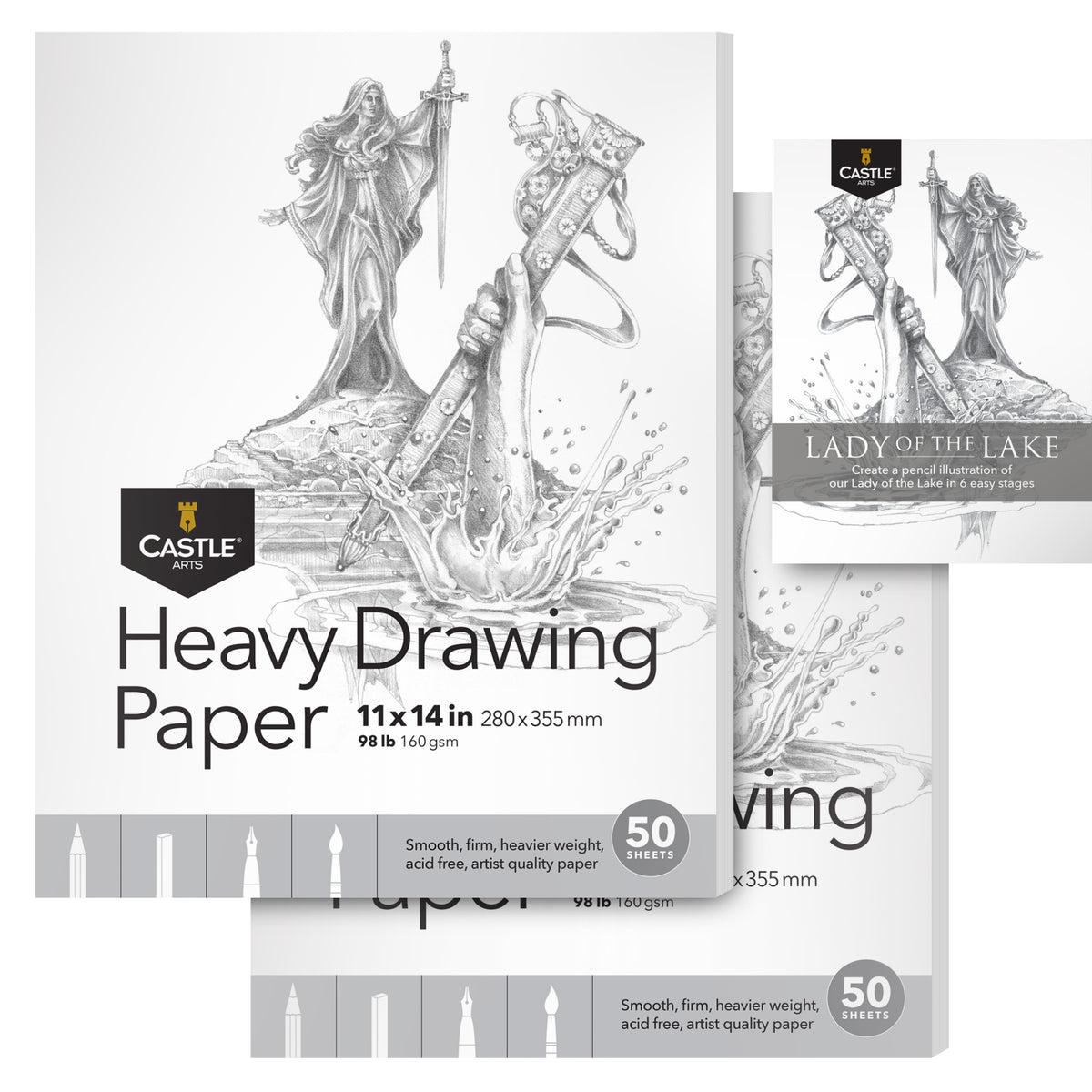 Castle Arts 100 Sheets Heavy Drawing Sketchpads 11