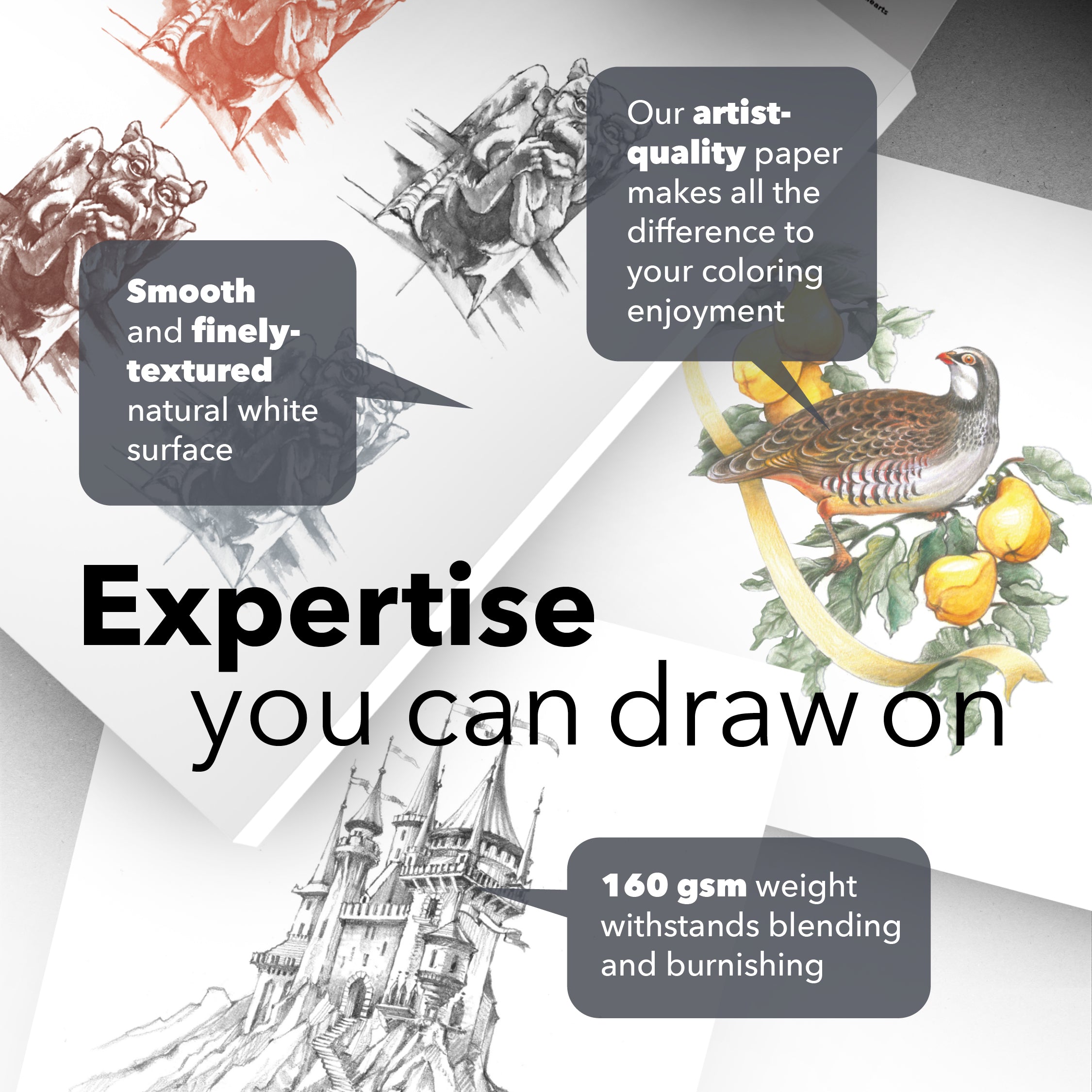 Castle Arts 100 Sheets Heavy Drawing Sketchpads 11