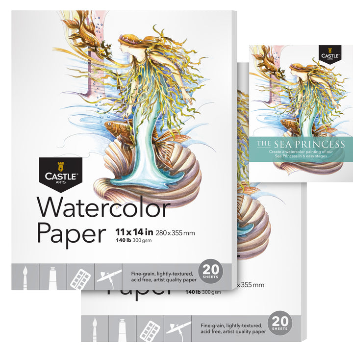 40 Sheets Watercolour Sketchpads 11" x 14"
