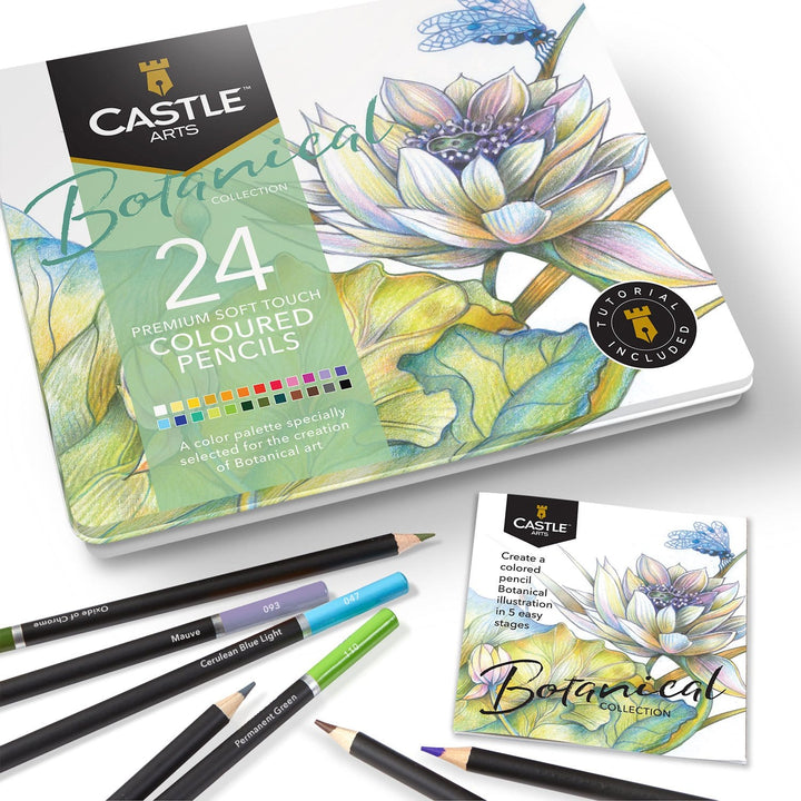 48 Piece Portrait & Botanical Coloured Pencils Palette Bundle
