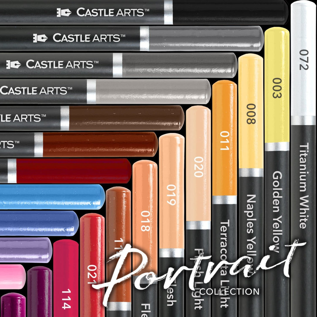 48 Piece Portrait & Botanical Coloured Pencils Palette Bundle