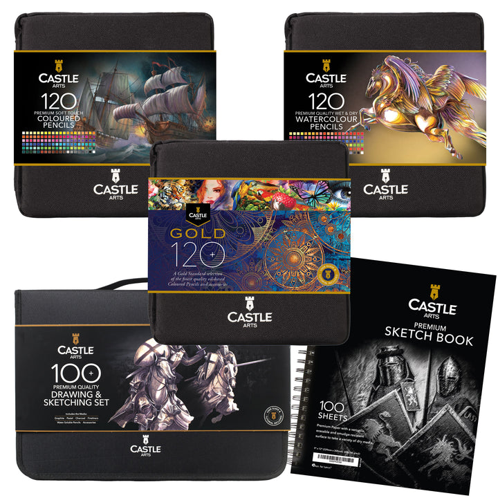 462 Piece Expert Drawing and Colouring Zip Case Bundle