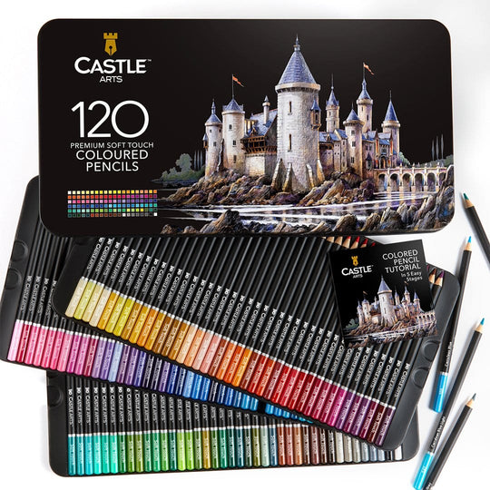 Castle Arts 120 Piece Coloured Pencil Set In Zip-Up Case – Castle Arts EU