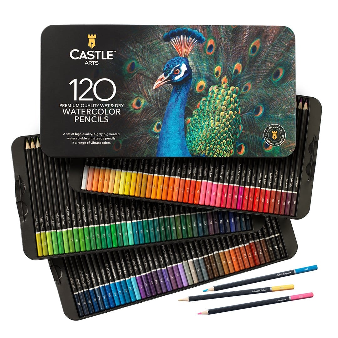 120 Piece Watercolour Pencil Set in Display Tin