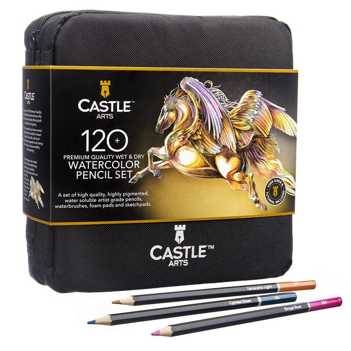 120 Piece Watercolour Pencil Set in Zip Up Case
