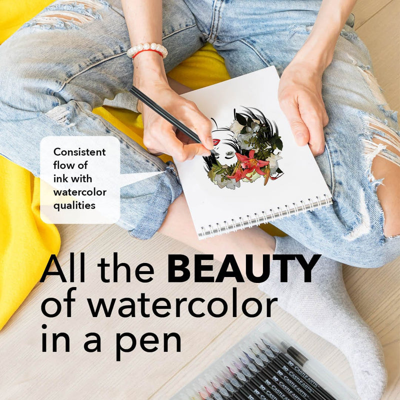 24 Piece Watercolour Brush Pen Set