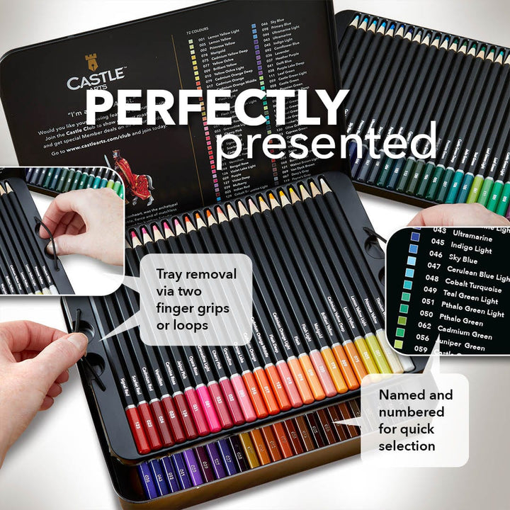 72 Piece Watercolour Pencil Set in Display Tin