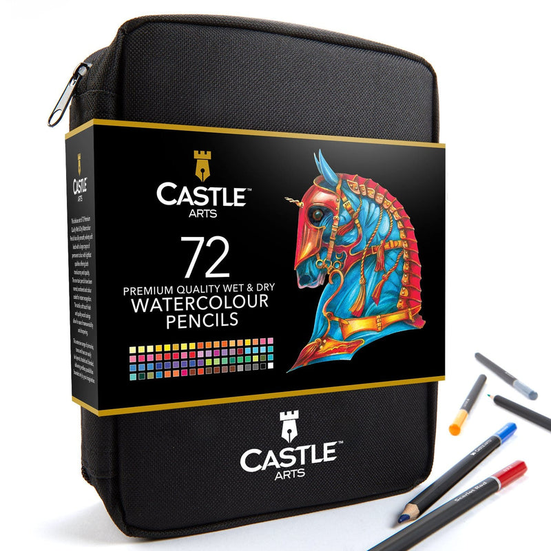 72 Piece Watercolour Pencil Set in Zip-Up Case