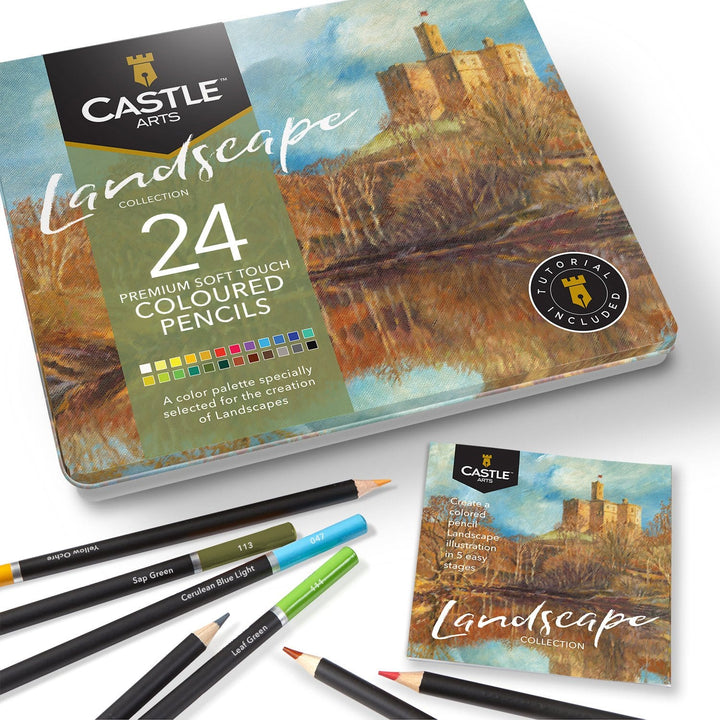 24 Piece Landscape Coloured Pencil Set in Display Tin