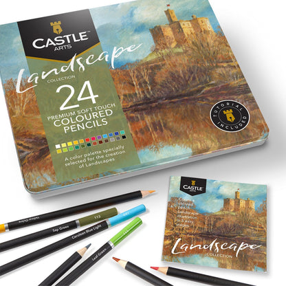 24 Piece Landscape Coloured Pencil Set in Display Tin