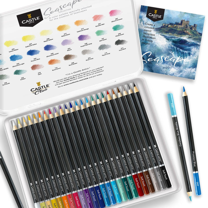 24 Piece Seascape Coloured Pencil Set in Display Tin