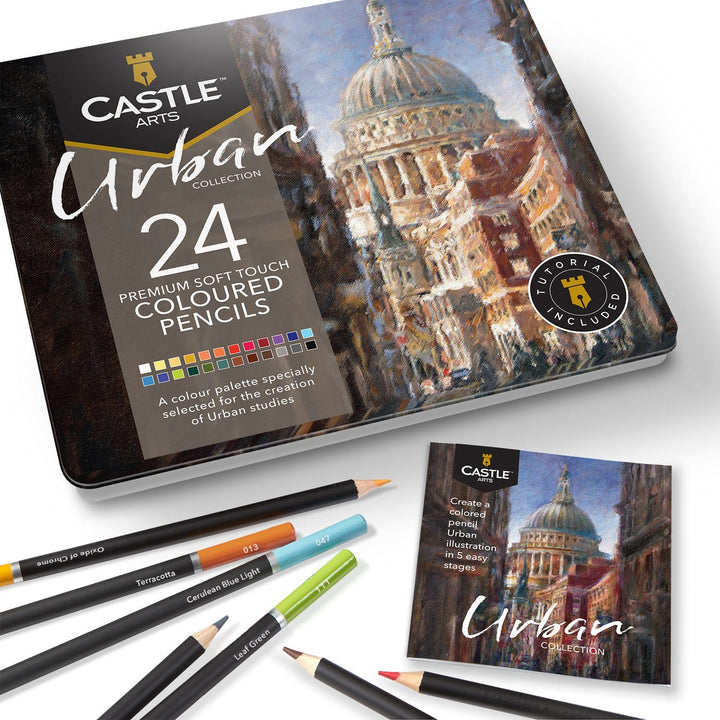 24 Piece Urban Coloured Pencil Set in Display Tin